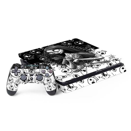 Skinit Decal Gaming Skin Compatible with PS4 Slim Bundle - Officially Licensed Disney The Nightmare Before Christmas Sally Art Design