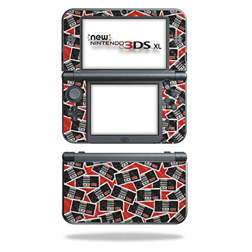 MightySkins Carbon Fiber Skin for Nintendo New 3DS XL (2015) - Retro Controllers 3 | Protective  Durable Textured Carbon Fiber Finish | Easy to Apply  Remove  and Change Styles | Made in The USA
