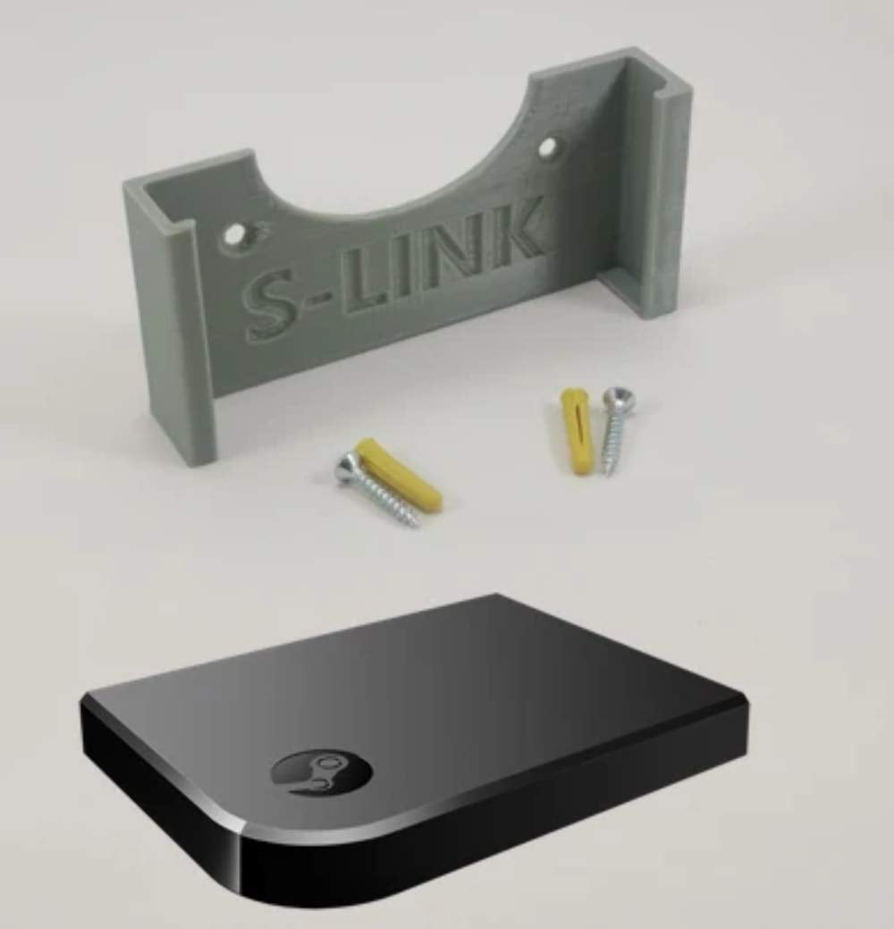 3D Cabin Wall Mount Bracket for Steam Link - Under Desk Holder - Grey - Model 3D SL WM 1 GREY