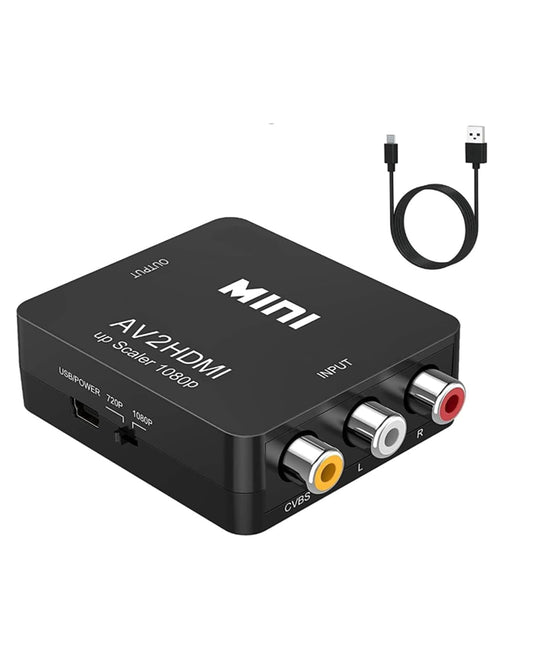 ABLEWE RCA to HDMI AV to HDMI Converter  1080P Mini RCA Composite CVBS Video Audio Converter Adapter Supporting PAL/NTSC for TV/PC/ PS3/ STB/Xbox VHS/VCR/Blue-Ray DVD Players