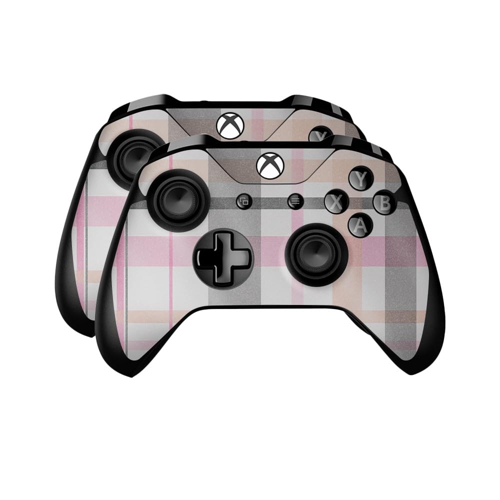 Glossy Glitter Skin Compatible with Microsoft Xbox One Controller (2 Pack) - Plaid - Premium 3M Vinyl Protective Wrap Decal Cover - Easy to Apply | Crafted in The USA by MightySkins
