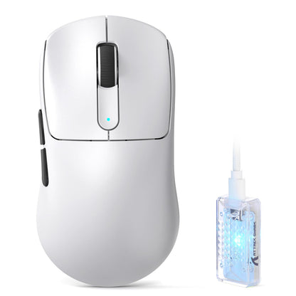 ATTACK SHARK V5 Wireless Gaming Mouse - 42000 DPI, Ultra-Lightweight, Wired/BT/2.4GHz, White