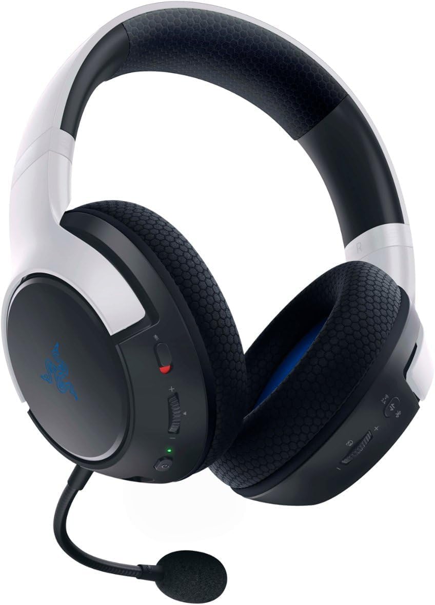 Razer Kaira Dual Wireless Gaming Headset - Triforce 50mm Drivers, HyperClear Mic, 2.4GHz & Bluetooth - Kaira - White/Black