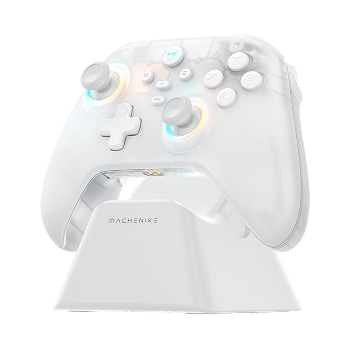 Machenike G3V2 Bluetooth Controller - RGB Lighting, Hall Effect Joysticks, 1000mAh Battery, White PE