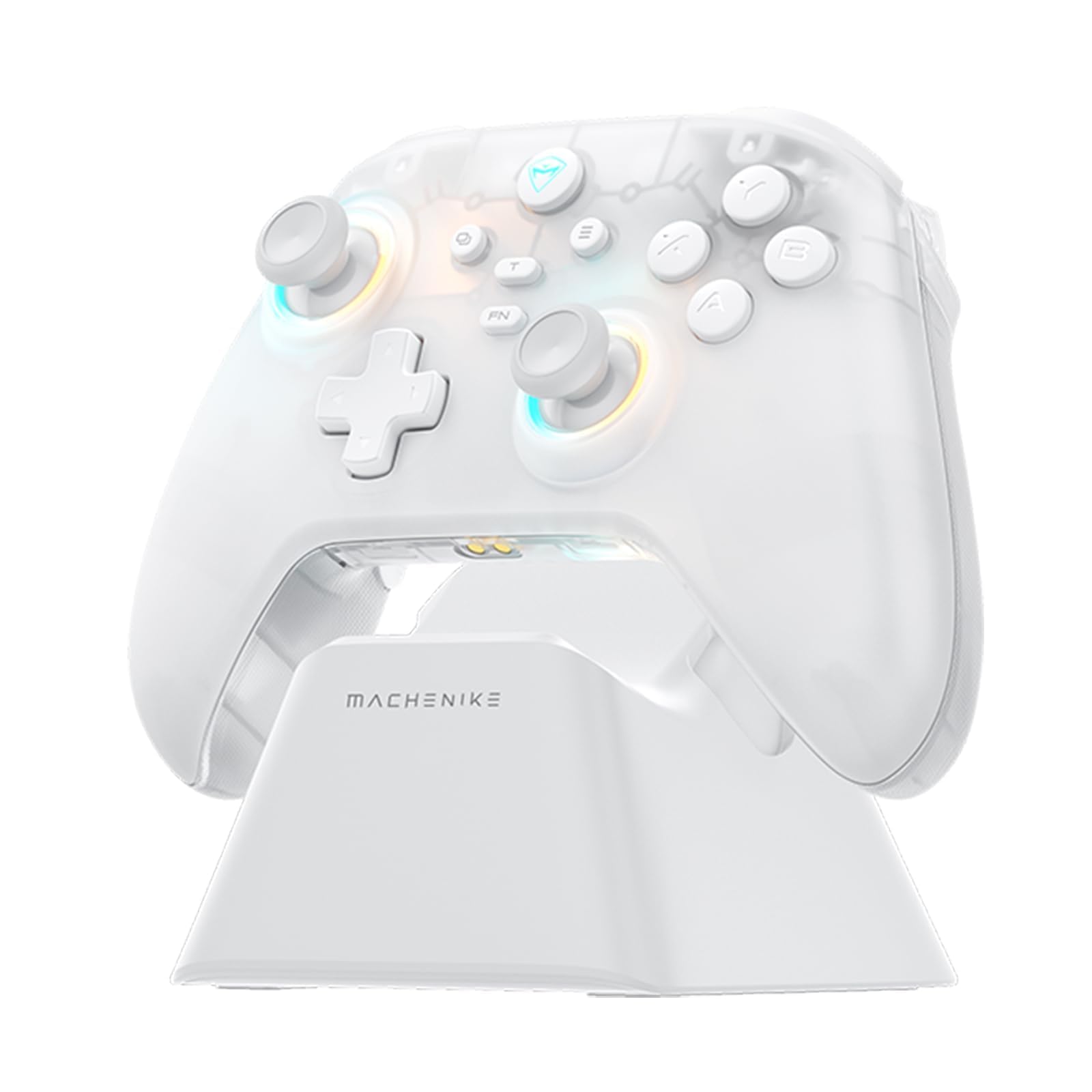 Machenike G3V2 Bluetooth Controller - RGB Lighting, Hall Effect Joysticks, 1000mAh Battery, White PE