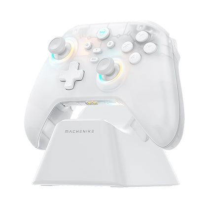 Machenike G3V2 Bluetooth Controller - RGB Lighting, Hall Effect Joysticks, 1000mAh Battery, White PE