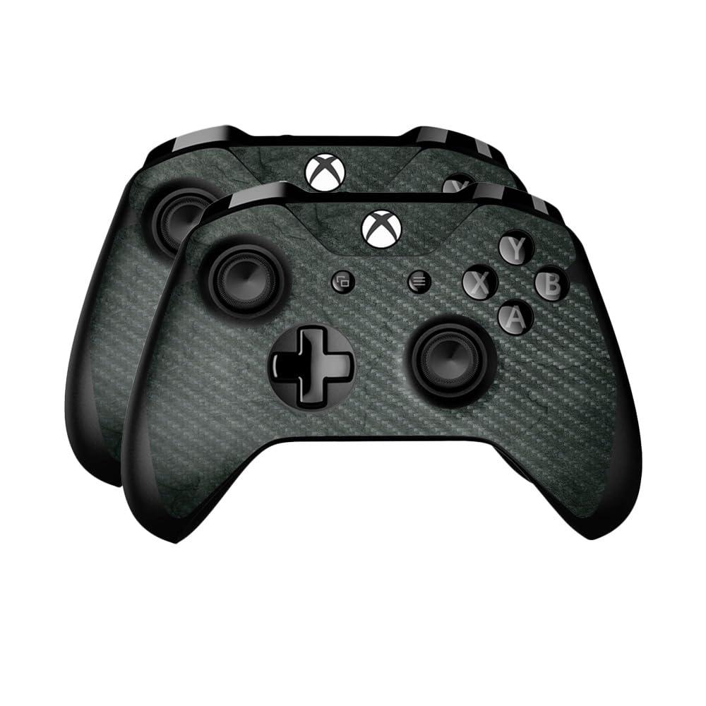 Carbon Fiber Skin Compatible with Microsoft Xbox One Controller (2 Pack) - Green Stone - Premium 3M Vinyl Protective Wrap Decal Cover - Easy to Apply | Crafted in The USA by MightySkins