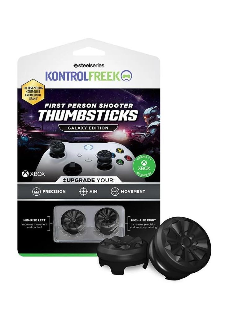KontrolFreek FPS Freek Galaxy Black for Xbox One and Xbox Series X Controller | 2 Performance Thumbsticks | 1 High-Rise, 1 Mid-R