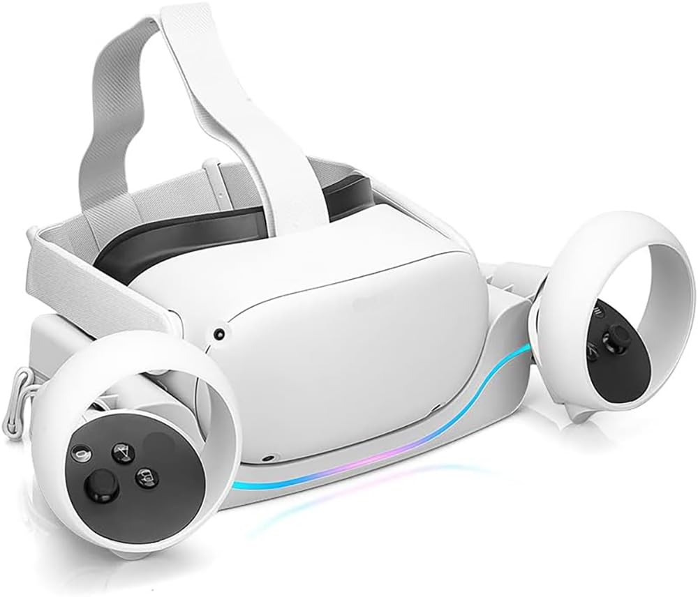 RGEEK Charging Dock for Quest 2 - Fast Charging Station with LED Indicator, White