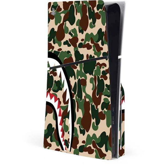 Skinit Decal Gaming Skin Compatible with PS5 Slim Disk Console - Shark Teeth Street Camo Design