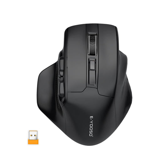 E-YOOSO Large Wireless Mouse  X-31 Large Mouse for Big Hands  5-Level 4800 DPI  6 Button Big Ergo Computer Mouse  18 Months Battery Life Cordless Mouse for Laptop  Windows  Chromebook  (Black)