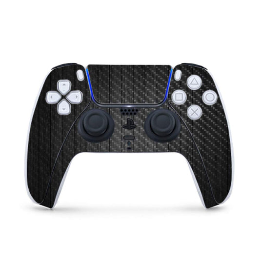MightySkins Carbon Fiber Gaming Skin for PS5 / PlayStation 5 Controller - Black Wood | Durable Textured Carbon Fiber Finish | Easy to Apply and Change Style | Made in The USA