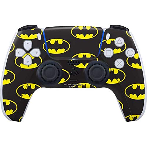 Skinit Decal Gaming Skin Compatible with PS5 Controller - Officially Licensed DC Comics Batman Logo All Over Print Design