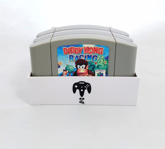 Collector Craft Game Organizer for N64 - White Dust Cover & Cartridge Holder
