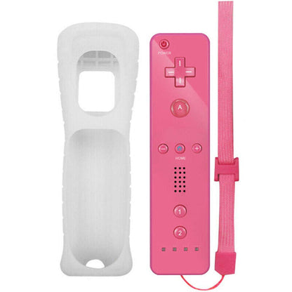 ChamZA Wireless Motion Remote Controller Gamepad for Wii/Wii U - Pink with Silicone Case & Hand Strap