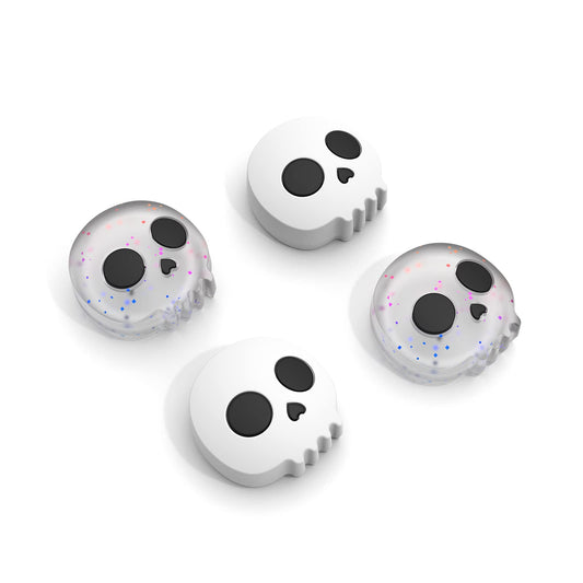 4PCS Halloween Switch Thumb Grips for Nintendo Switch Joy-Con Controller Joystick  Cute Soft Silicone Joystick Caps Cover Accessories Compatible with Nintendo Switch Joycon  Skull