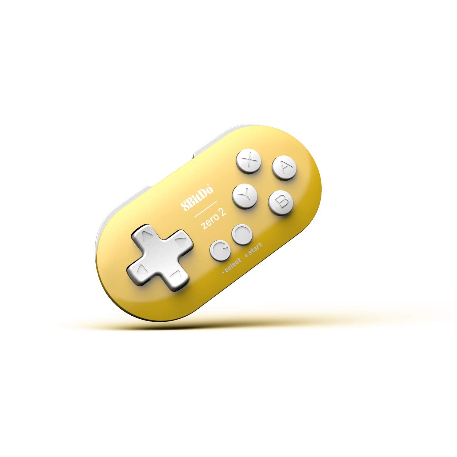 8Bitdo Zero 2 Mini Bluetooth Gamepad Controller - Keychain Size, Yellow Edition, Compatible with Switch, Windows, Android, macOS, Raspberry Pi