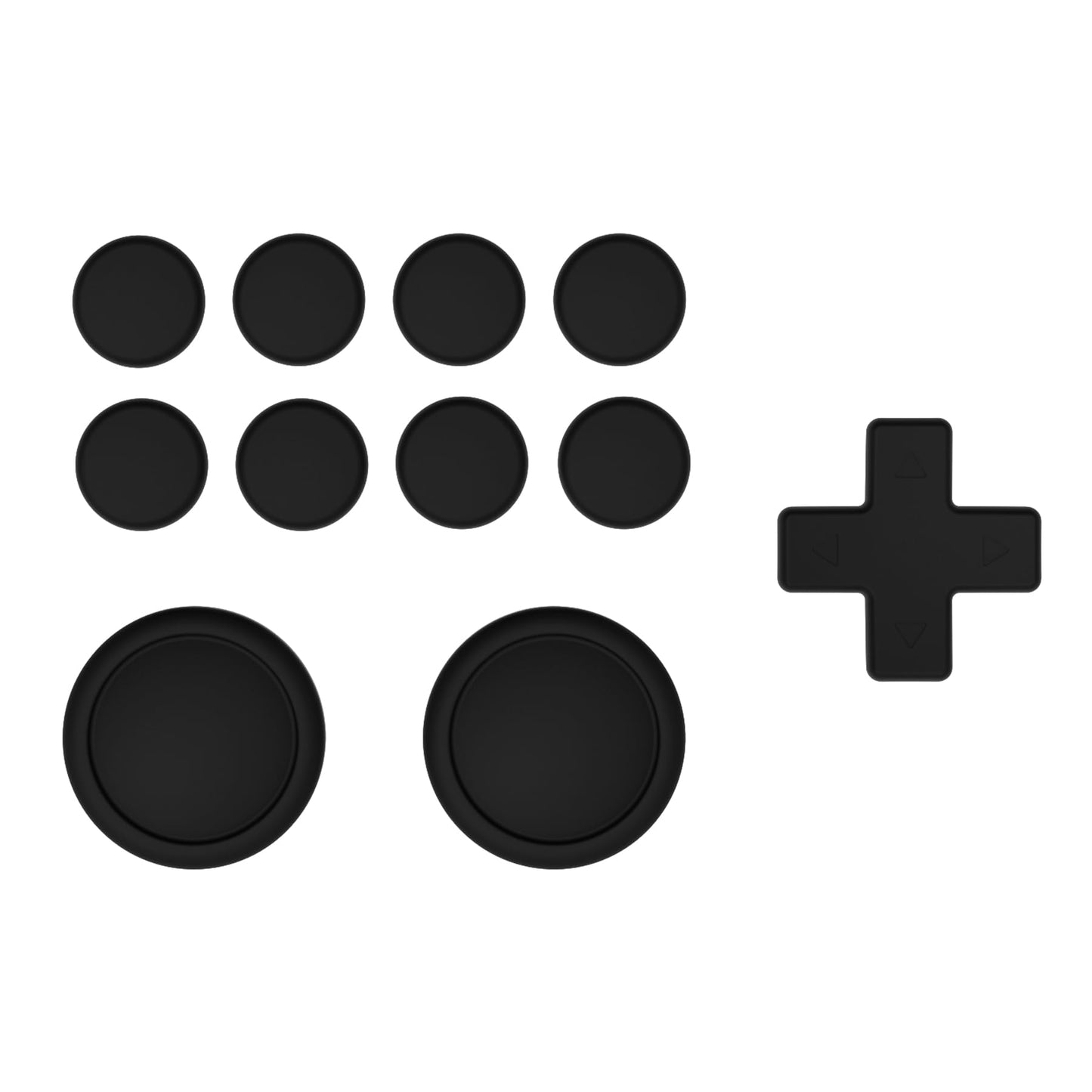 PlayVital Silicone Button Covers and Thumb Grip Set for Nintendo Switch/OLED Joycon/Switch Lite  ABXY Directional Key Button Caps for Nintendo Switch/OLED/Lite with Switch Lite D-Pad Button Cap  Black