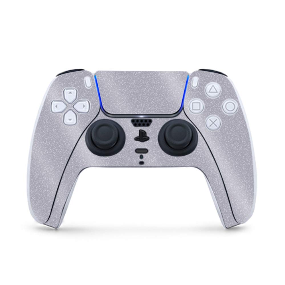 MightySkins Glossy Glitter Gaming Skin for PS5 / PlayStation 5 Controller - Solid Gray | Durable High-Gloss Glitter Finish | Easy to Apply and Change Style | Made in The USA