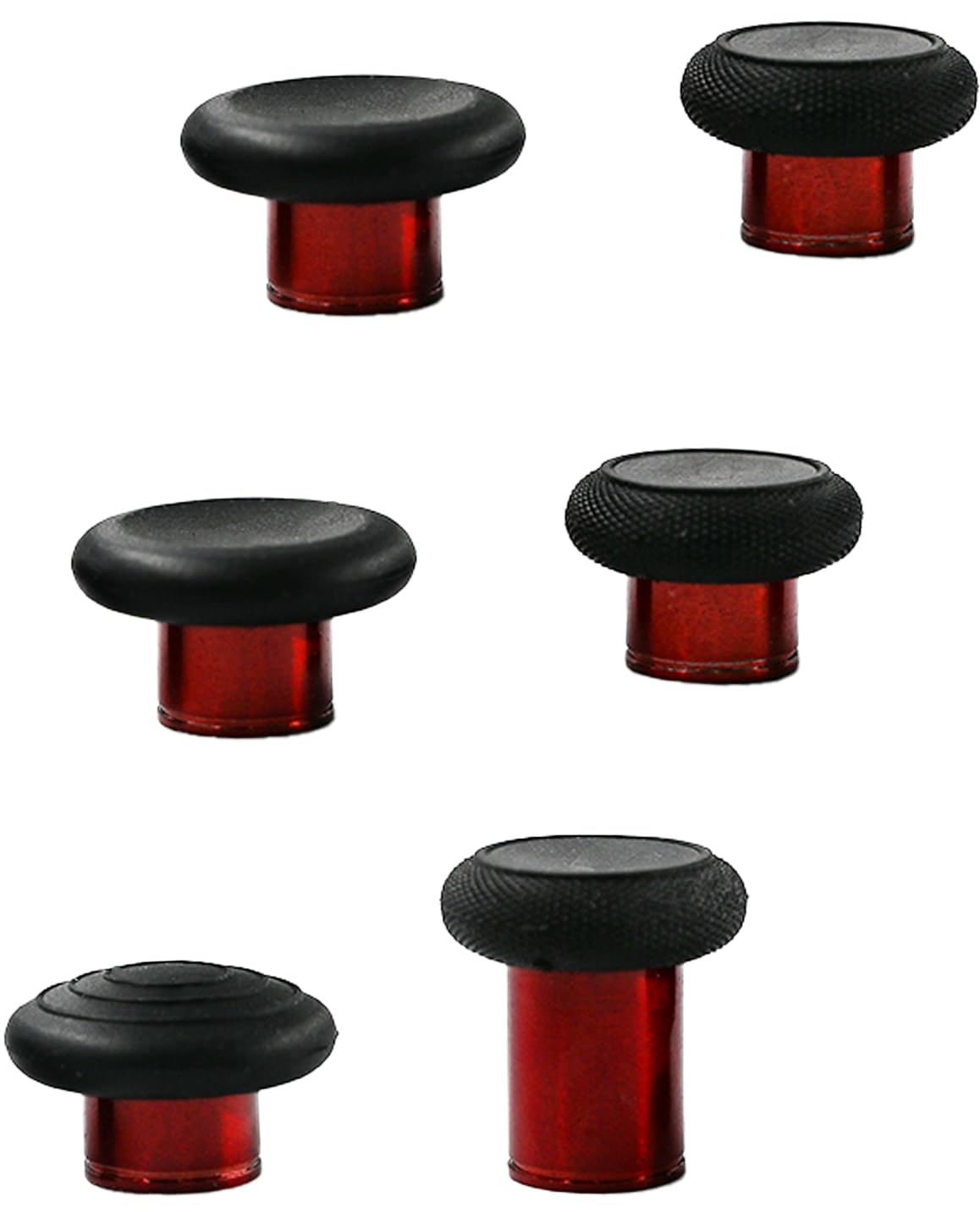 6 in 1 Metal Thumbsticks for Xbox One Elite Series 2  Elite 2 Core Controller Thumbsticks Joystick Replacement for Xbox Elite Series 2  Includes 1 Tall  1 Wide Dome  2 Standard  2 Classic (Red)