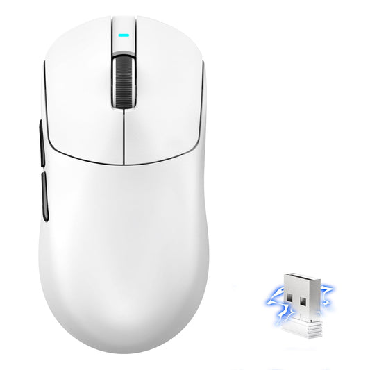 MAMBASNAKE X8 Plus Wireless Gaming Mouse - Tri-Mode, 40000 DPI, 150h Battery Life, White