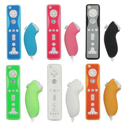 Soft Silicone Cover Case Skin Pouch for Wii Remote Nunchuk Controller Left and Right Joystick Silicone Case Soft Skin Cover (Green)