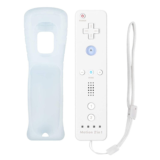 DKD remote for Wii Nintendo 2 in 1 built -in motion plus controller with silicone sleeve and strap