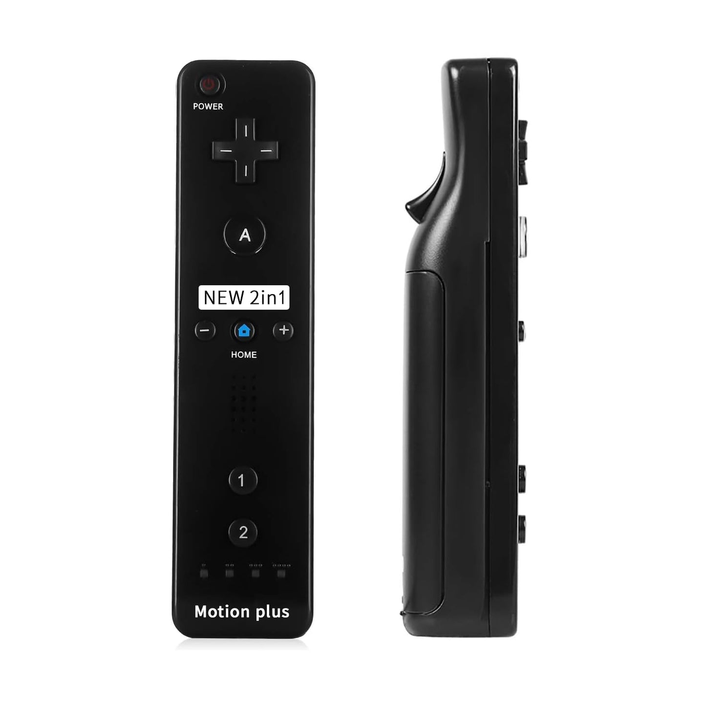 QUMOX Wii Nunchuck Remote Controller with Motion Plus, Shock Function, Black