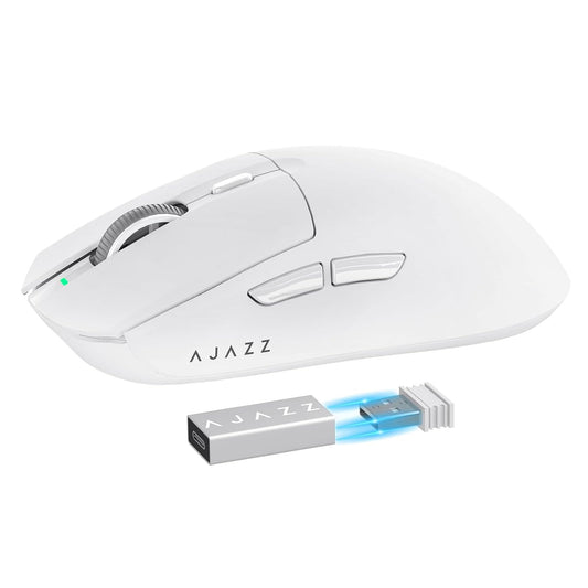 A.JAZZ AJ139 G Pro 4K Wireless Gaming Mouse, Ultra-Lightweight, 26000DPI, Dual Mode, Ergonomic Symmetric, White