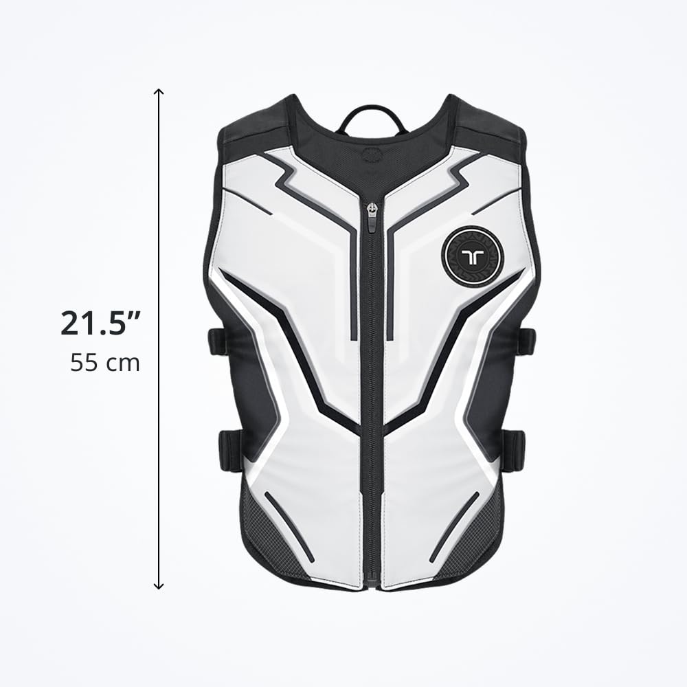bHaptics TactSuit Air ASH - Lightweight Haptic VR Vest, 16 Motors, Wireless, White, Model BHTV16M1D