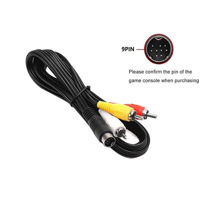 CHILDMORY 1.8m AV Cable, 9Pin to RCA Connection, Black - Compatible with Genesis 2 & 3