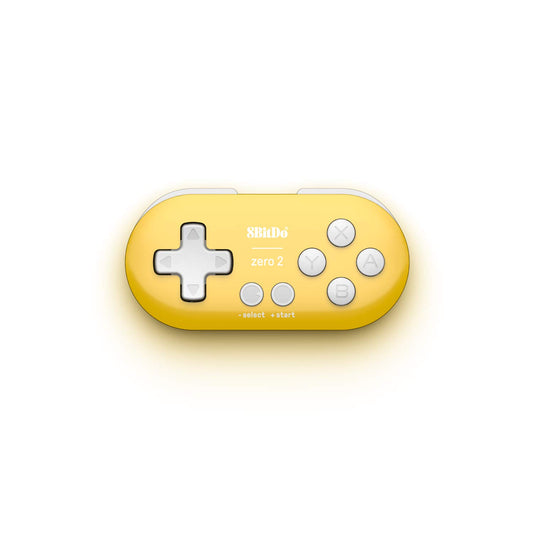 8Bitdo Zero 2 Mini Bluetooth Gamepad Controller - Keychain Size, Yellow Edition, Compatible with Switch, Windows, Android, macOS, Raspberry Pi