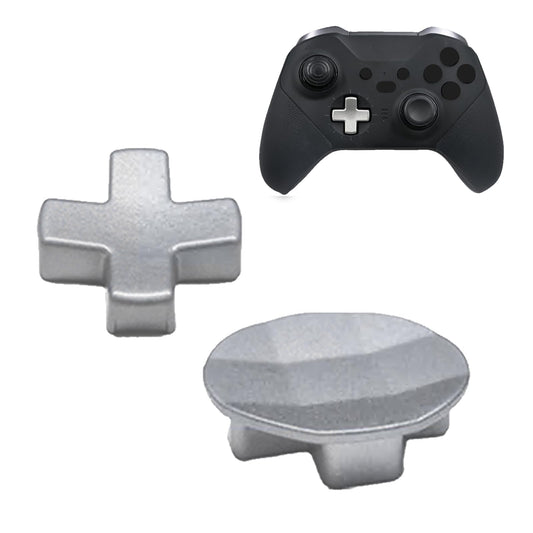2 Pack Metal D-Pads for Xbox One Elite Series 2  Standard D pad and Faceted D Pad Replacement Accessories for Xbox One Elite Series 2 Cord Controller(Silver)