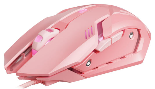SEUNKWANG G3 Wired Gaming Mouse - 2400 DPI, 6 Macro Buttons, Metal Base, Pink