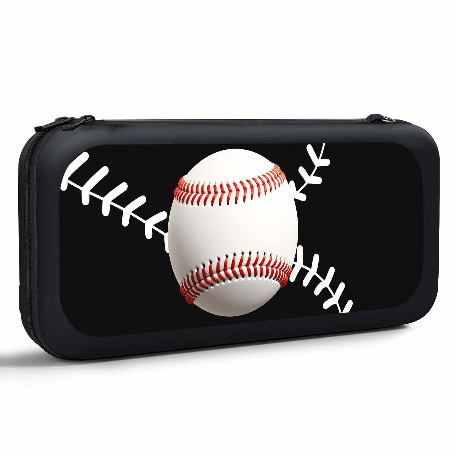 Yekiua Baseball Carry Case Compatible With Nintendo Switch And New Switch Oled Console Black White Ball Sport Portable Hard Shell Pouch Carrying Travel Game Bag