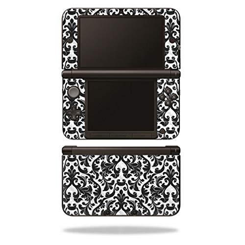 MightySkins Carbon Fiber Skin for Nintendo 3DS XL Original (2012-2014) - Black Damask | Protective  Durable Textured Carbon Fiber Finish | Easy to Apply  Remove  and Change Styles | Made in The USA