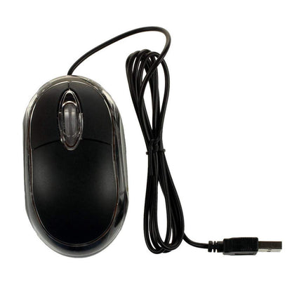 ANRANK UM2030AK Black USB Optical Mouse, 3-Button with Scroll Wheel, LED Light for PC/Laptop