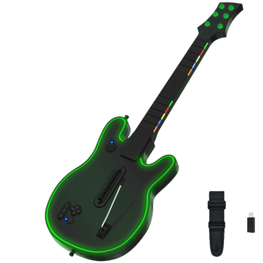 Lyvix Guitar Controller for PS4/PS3/PC - Wireless, RGB Light, Audio Jack - Model Lyvix-P5206, Black