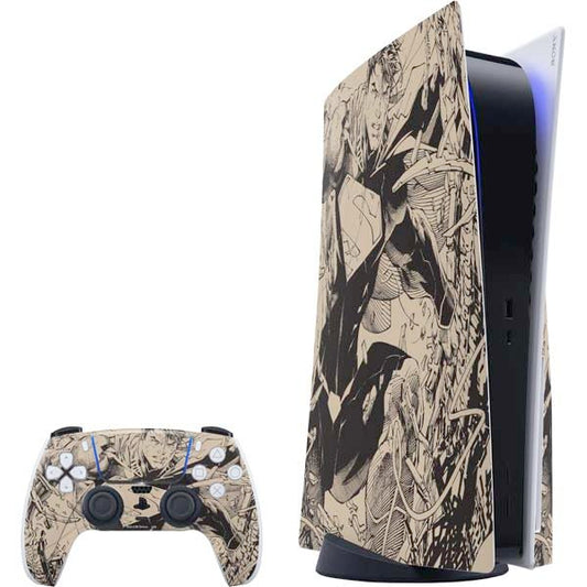 Skinit Decal Gaming Skin Compatible with PS5 Bundle - Officially Licensed DC Comics Superman Unchained #1 Original Cover Pencils Design