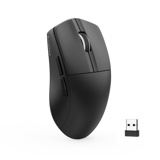 E-YOOSO Wireless Gaming Mouse - Tri-Mode, 4000 DPI, 5 Programmable Buttons, Ultra-Thin Ergonomic Design, Black, Model X-44