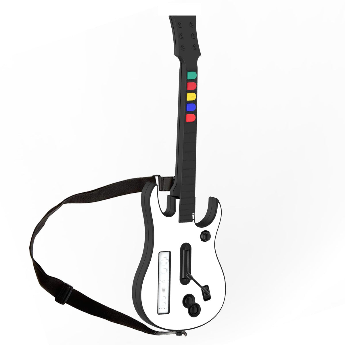 NBCP Wireless Wii Guitar Controller - Compatible with Guitar Hero on Wii, Supports Clone Hero & Band Games - White
