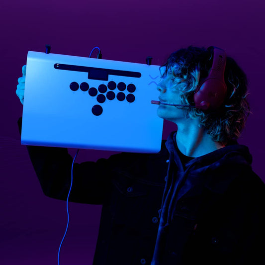 PDP Victrix Pro FS-12 ESports Fight Stick for PS5/PS4/PC, 12-Button, Ergonomic Joystick, Purple