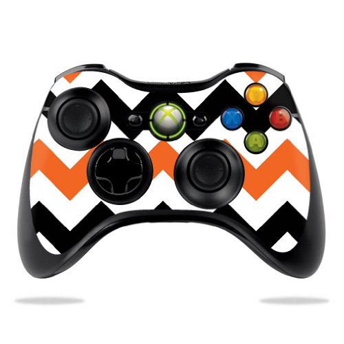 MIGHTY SKINS Protective Vinyl Skin Decal for Xbox 360 Controller - Orange Chevron, Model MIXB360CO-Orange Chevron