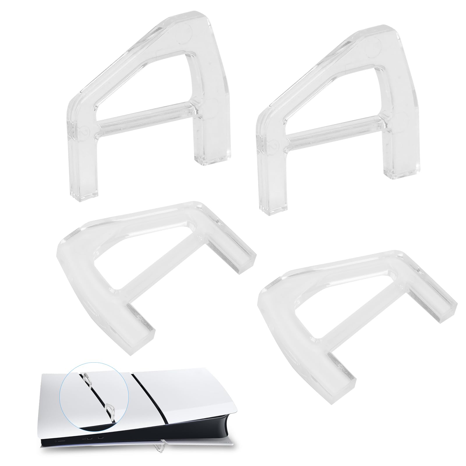 YIBEICO 4pcs Stand for PS5 Slim/Pro Digital Edition Horizontal Stand Compatible with Console Accessories (Slim/PRO Triangle*4pcs)