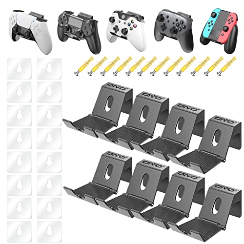 OIVO Controller Wall Mount Holder for PS3/PS4/PS5/Xbox 360/Xbox One/S/X/fine design/Series S/Series X Controller  Pro Controller  Upgraded Adjustable Wall Mount for Video Game Controller&Headphones-8 Pack