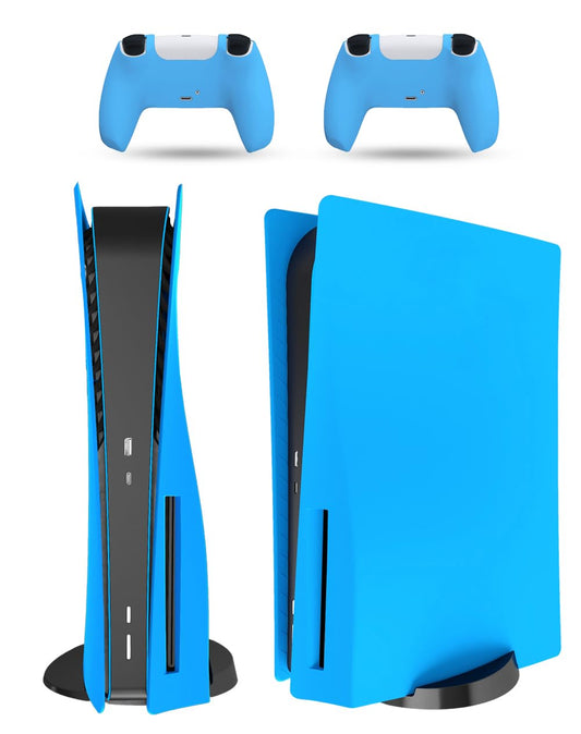 PEYANZ Faceplate for PS5 Console  Cover Plate  ABS Shell  Anti-Scratch Skin  Heat Dissipation  Dustproof  with Extra 2 Controller Silicone Covers