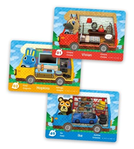 Nintendo Animal Crossing Welcome amiibo Card Pack - 3 Multicolor Cards, Model 2003166, Paper Material