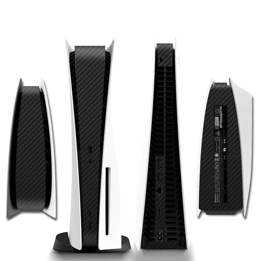 Side Protective Film for PS5 Disk Edition Carbon Fiber Pattern Skin Sticker Decal Cover for PS5 Console Console Skin Sticker (Black)