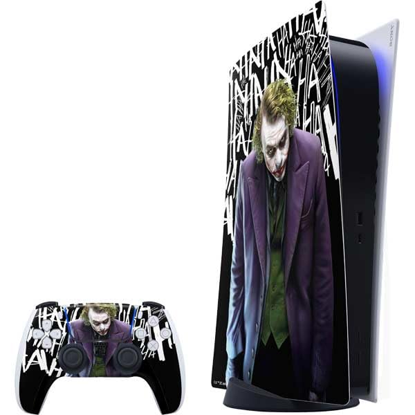 Skinit Decal Gaming Skin Compatible with PS5 Bundle - Officially Licensed The Dark Knight Joker Design