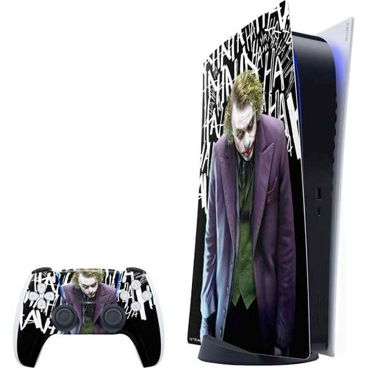 Skinit Decal Gaming Skin Compatible with PS5 Bundle - Officially Licensed The Dark Knight Joker Design